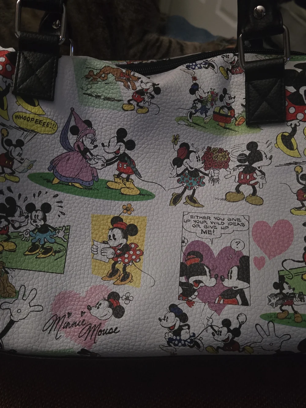Authentic Disney Parks Comic-Print Mickey & Minnie Satchel